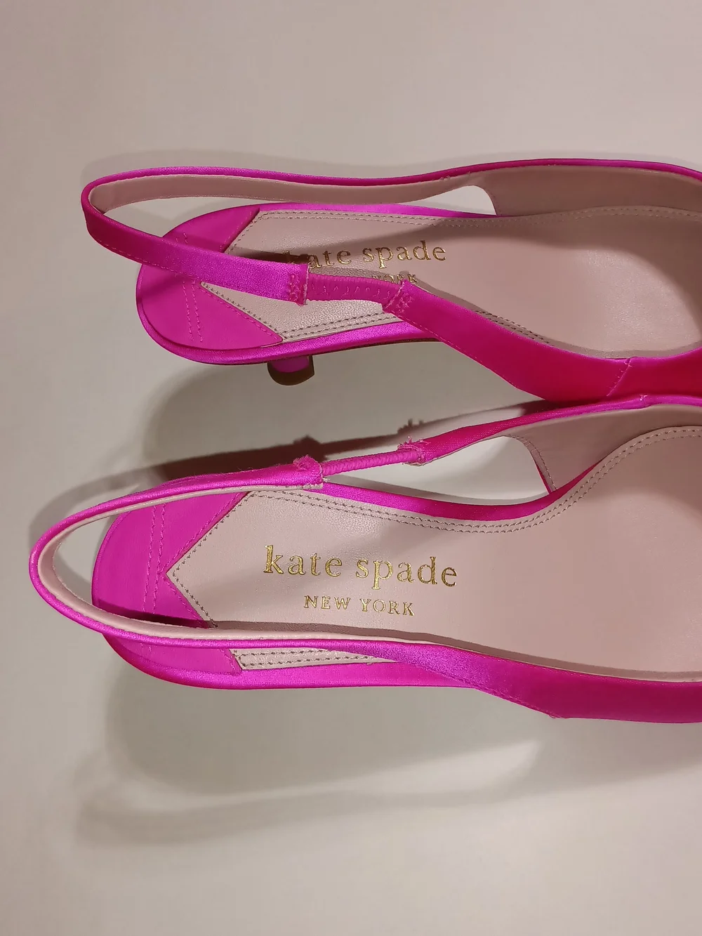 Kate Spade Renata Hot Pink Satin Slingback Pumps With Crystle Buckles Size 7